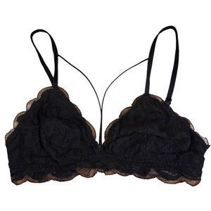 PINK Victoria's Secret Lace Triangle Cage Bralette Lightweight Scalloped‎ sz SM